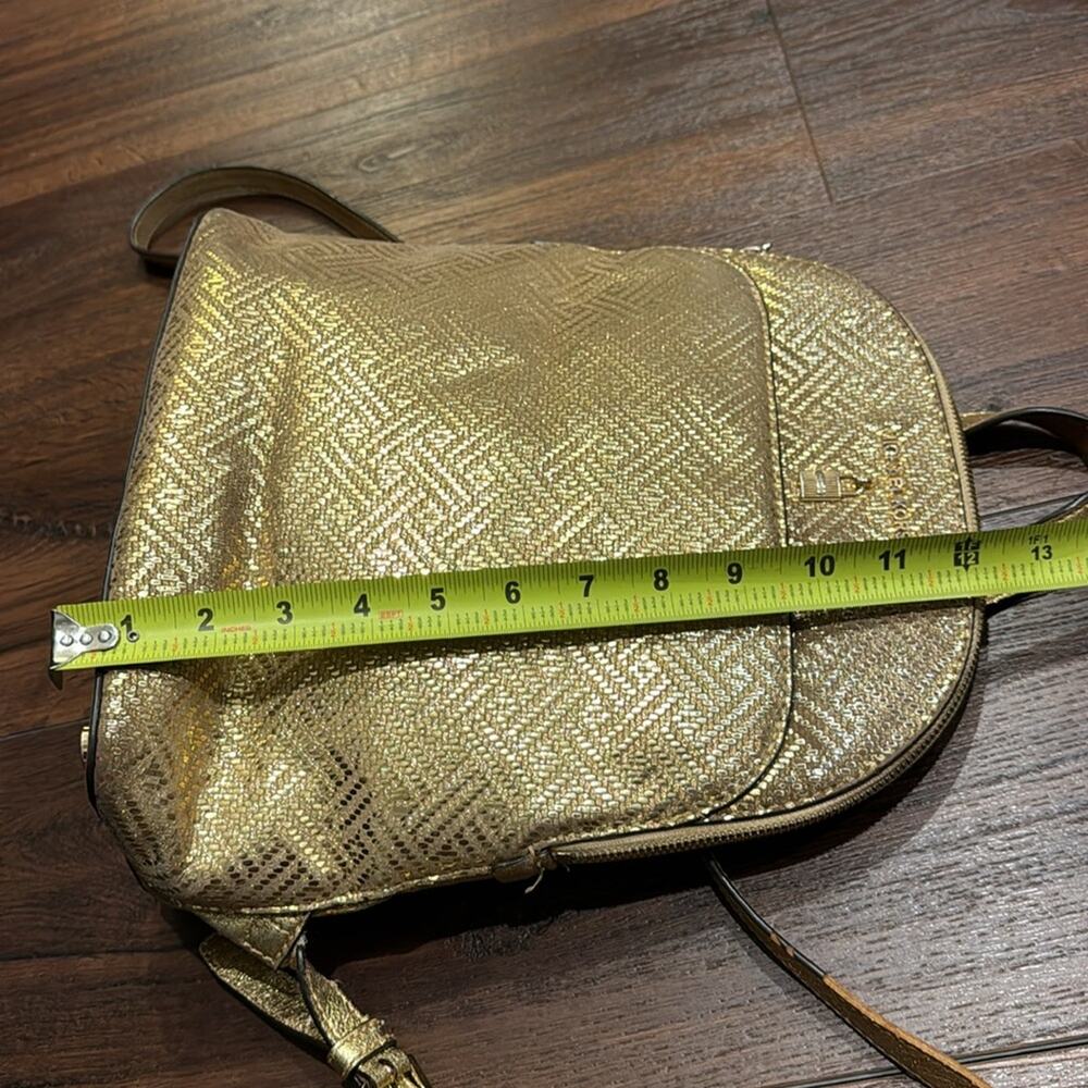 Michael Kors Pre Loved backpack in Gold metallic W/  wear mainly inside & straps - Picture 11 of 14